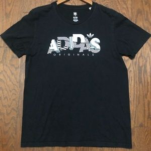 Adidas Originals Black Silver Logo T-Shirt